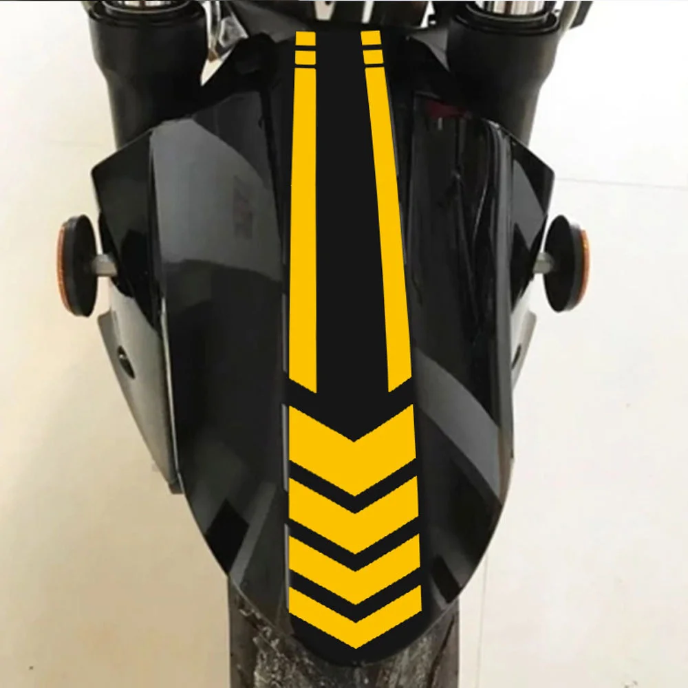 Motorcycle Fender Stickers Scooter Refit Decals Striped Reflective Stickers Decorative Waterproof Stickers Safety Warning Tape