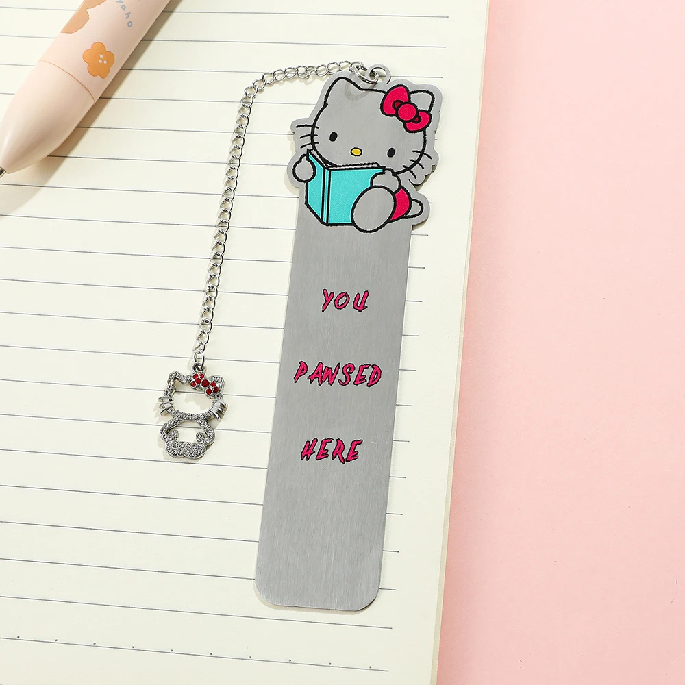 Hello Kitty โลหะสแตนเลสบุ๊คมาร์ควัยรุ่นอ่านของขวัญของขวัญวันเกิดสําหรับเพื่อน Back to School ของขวัญนักเรียน