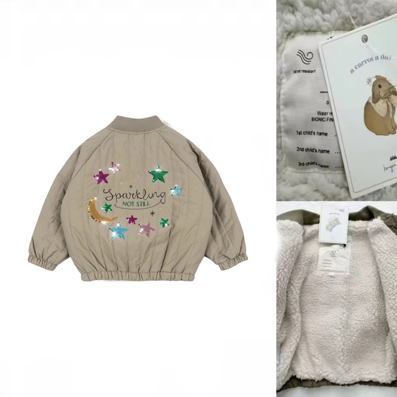 2025A/W Nieuwe Kinderjas Herfst Winter Jongens En Meisjes Borduren Katoen Gewatteerde Kleding Kinderen Dik fluwelen Thermisch Vest
