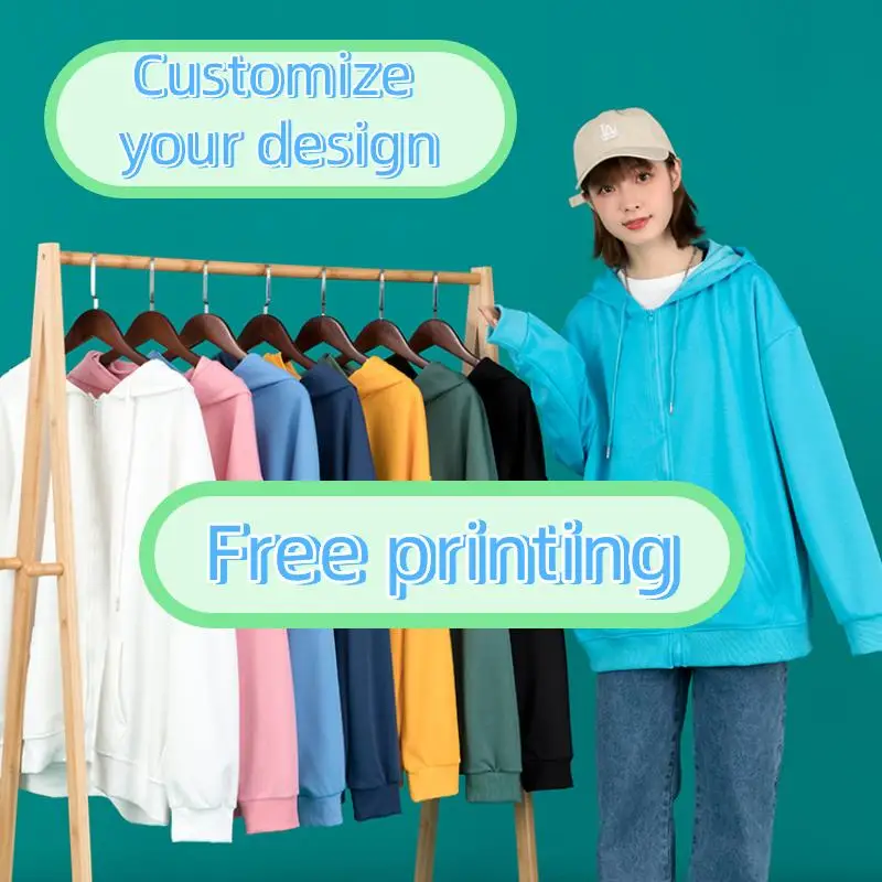 Spring Autumn Men's Thin Zipper Pocket Sweater Hoodie Personalized Custom Design Printed Logo DIY Outdoor Sports Street Clothing