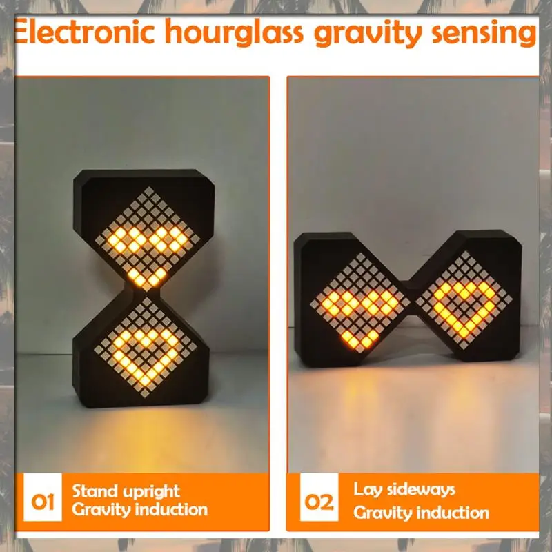 

A70U New Dynamic Cube LED Digital Hourglass Night Light With Gravity Timer - Perfect For Sleep Enhancement