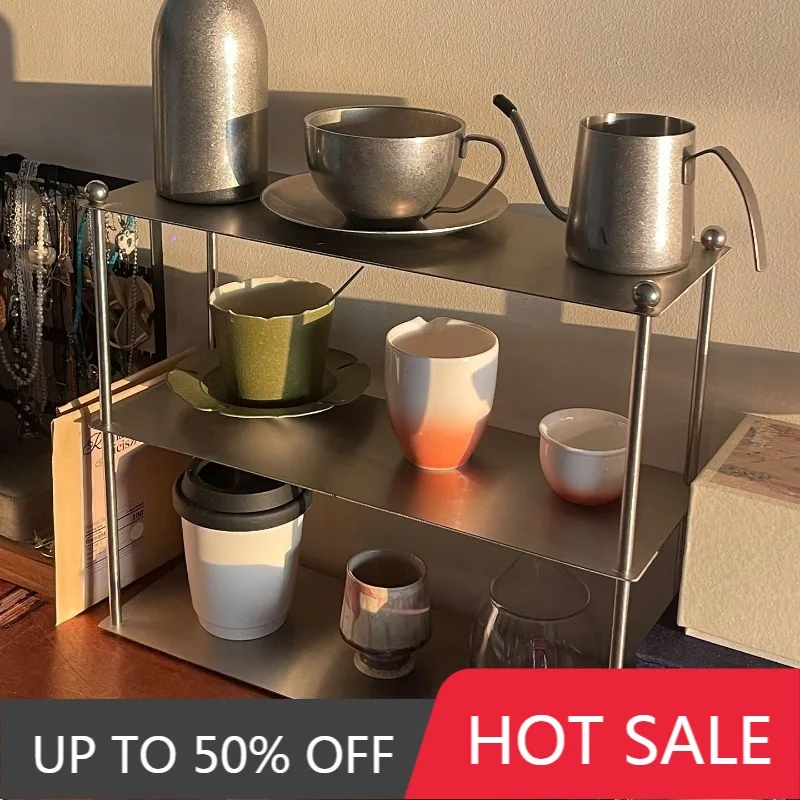 Metal Cup Rack Minimalist Luxury Large Capacity Cups Rack Multipurpose Cosmetics Perfume Organizers Shelf Desktop Storage Holder