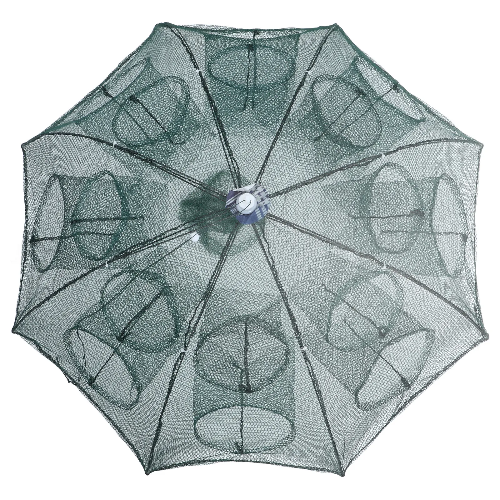 

1Pcs Easy-Use Foldable Fishing Net Shrimp Trap Crab Lobster Cage Umbrella Mesh Portable for Lake River Pond Green 16