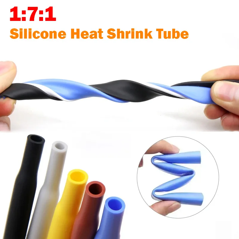 

Silicone Heat Shrink Tube Diameter 0.8~55mm 2500V Flexible Cable Sleeve Insulated High Temperature Soft DIY Wire Wrap Protector