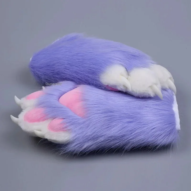 24 لون فروي باو قفازات تأثيري ازياء القط الأغنام مخلب أرنب Fursuit الحيوان مخلب لطيف فروي الحيوان مخلب القط مخلب Glovesvxdb