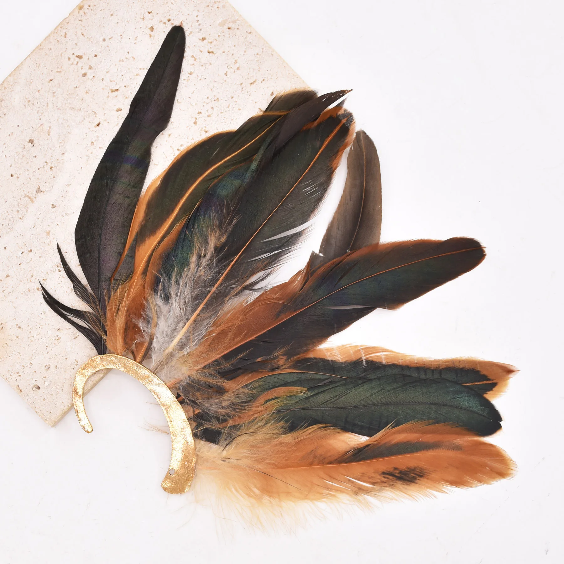 Feather Women Ear Cuff Bohemian Ethnic Exaggerated Statement Beach Party Clip Earrings Charms Indian Earrings Feminina