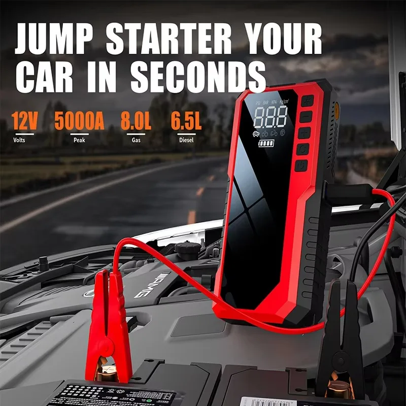 

Power Bank 5000A 12V Car Battery Jump Starter Portable Charger Petrol Diesel Auto Starting Device Booster Emergency Starter