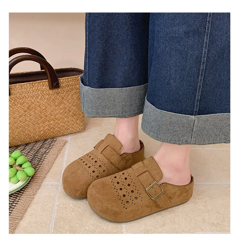 Modische neue Damen-Hausschuhe in Uni-Farben mit Löchern, Sommer-Neuheit, einfache, geschlossene Zehenpartie, dicke Sohle, bequeme Damen-Freizeitschuhe, Strand-Sandalen – Detail 12
