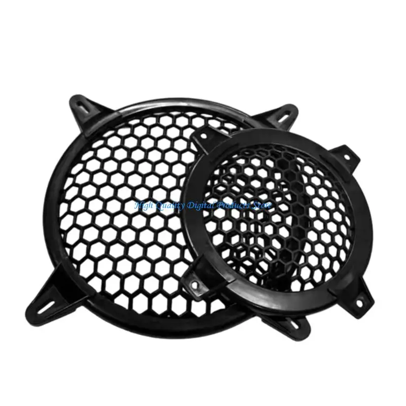 U2JE Speaker Front Grille Plate with Mounting Flanges Hexagon Mesh for Dust Guard