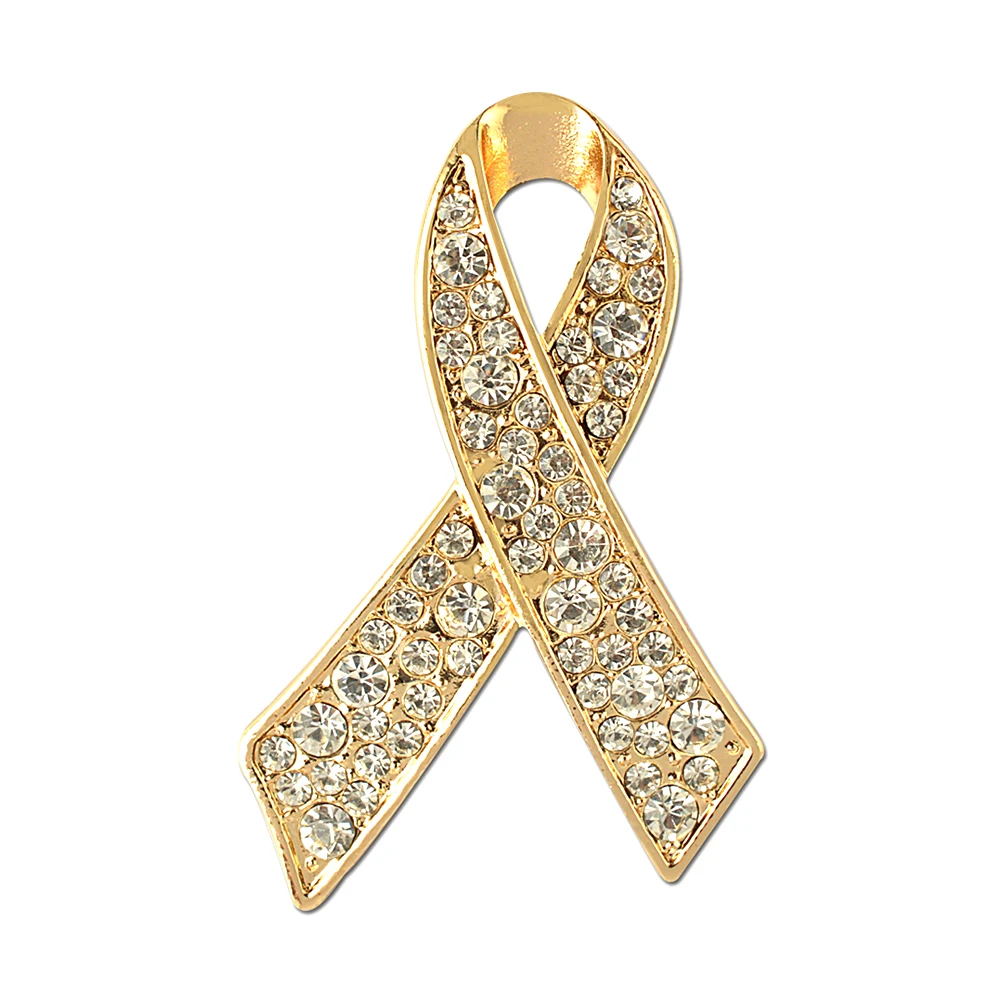 Ribbon Brooch with Crystal Rhinestones Delicate Lapel Pin Jewelry Accessories for Women