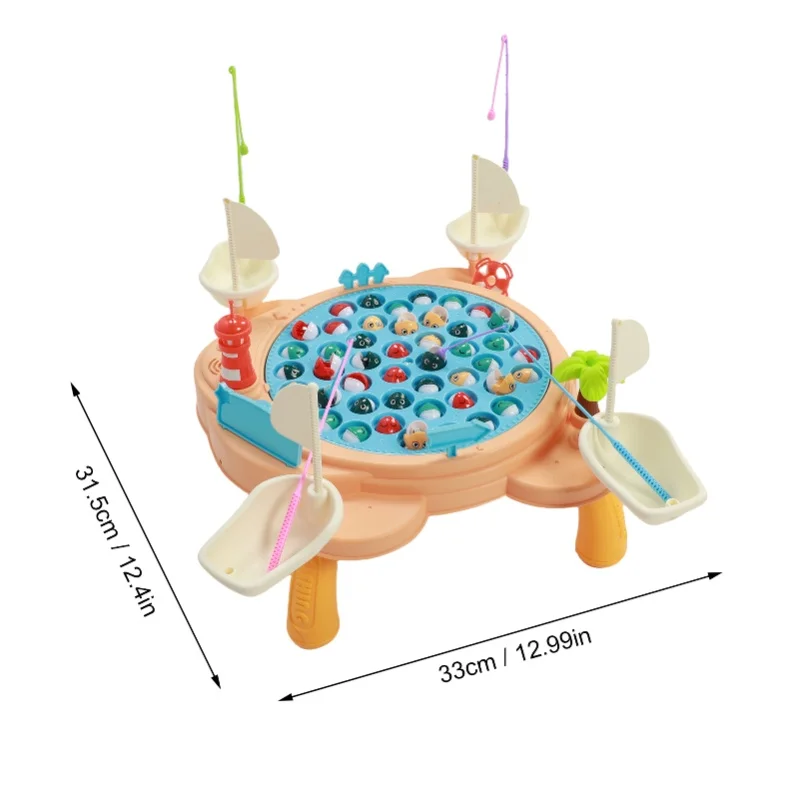 لعبة الصيد المغناطيسية كبيرة الحجم التعليم المبكر الوالدين والطفل التفاعلية الموسيقى الخفيفة لعبة طاولة الصيد للأطفال