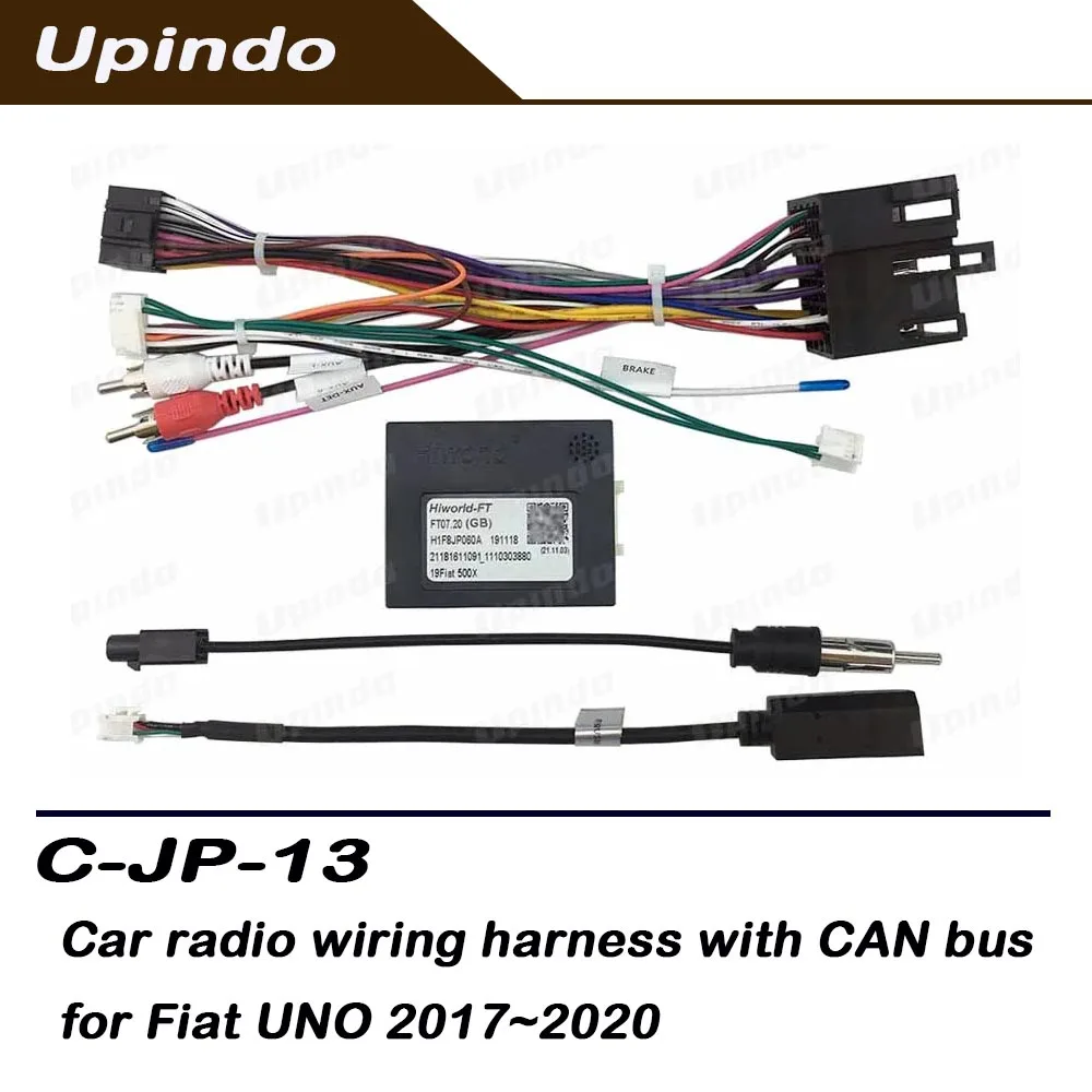 

Car Radio Cable with CANBus Box Adapter for Fiat UNO Wiring Harness Android Head unit Media Player Power Connector Socket