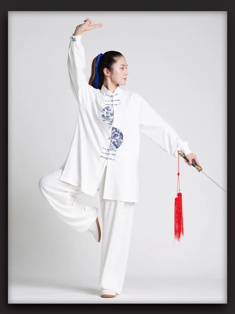 Martial Arts Tai Ji Suit Women's Clothing   Cotton and Linen Competition Performance Exercise Men Spring Autumn Long