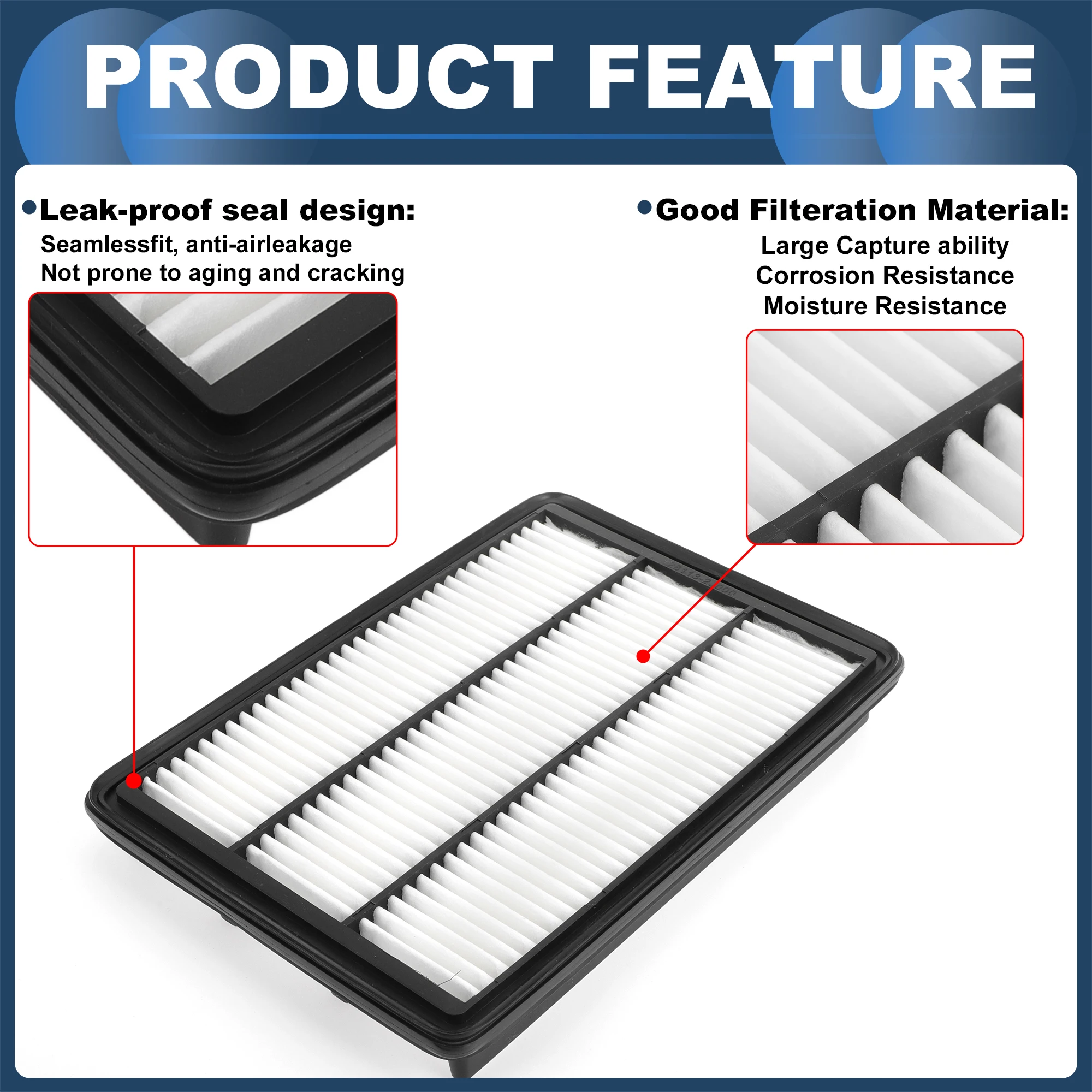 

X Autohaux Воздушный фильтр двигателя Воздушный фильтр двигателя No 281132J000 для Kia Borrego 3,8 л 4,6 л 09 Длительный срок службы