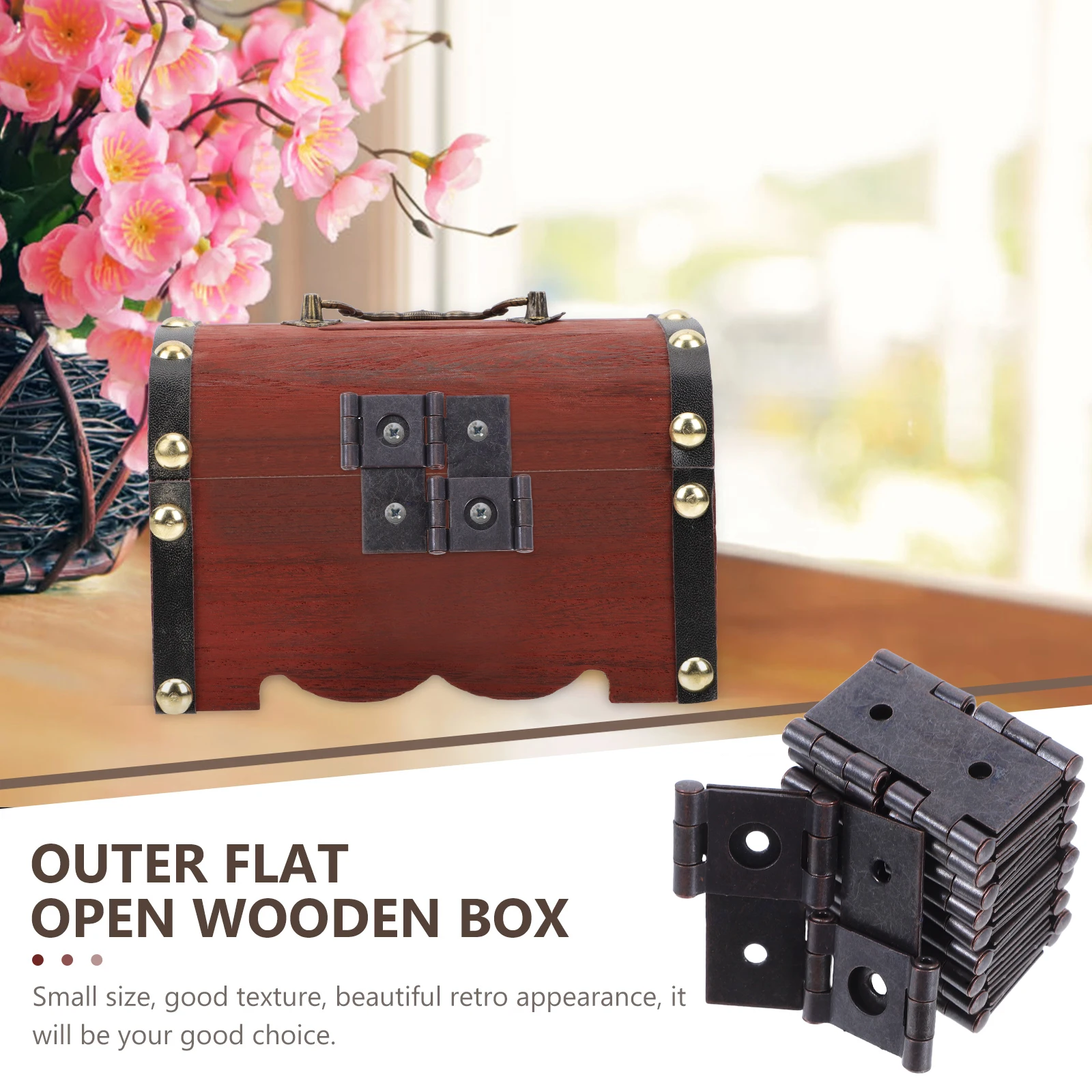 

10pcs Hinge Heavy Duty Flat Wooden Chest Door Folding Bathroom Cabinet Gate Closet Butt Commercial Decorative