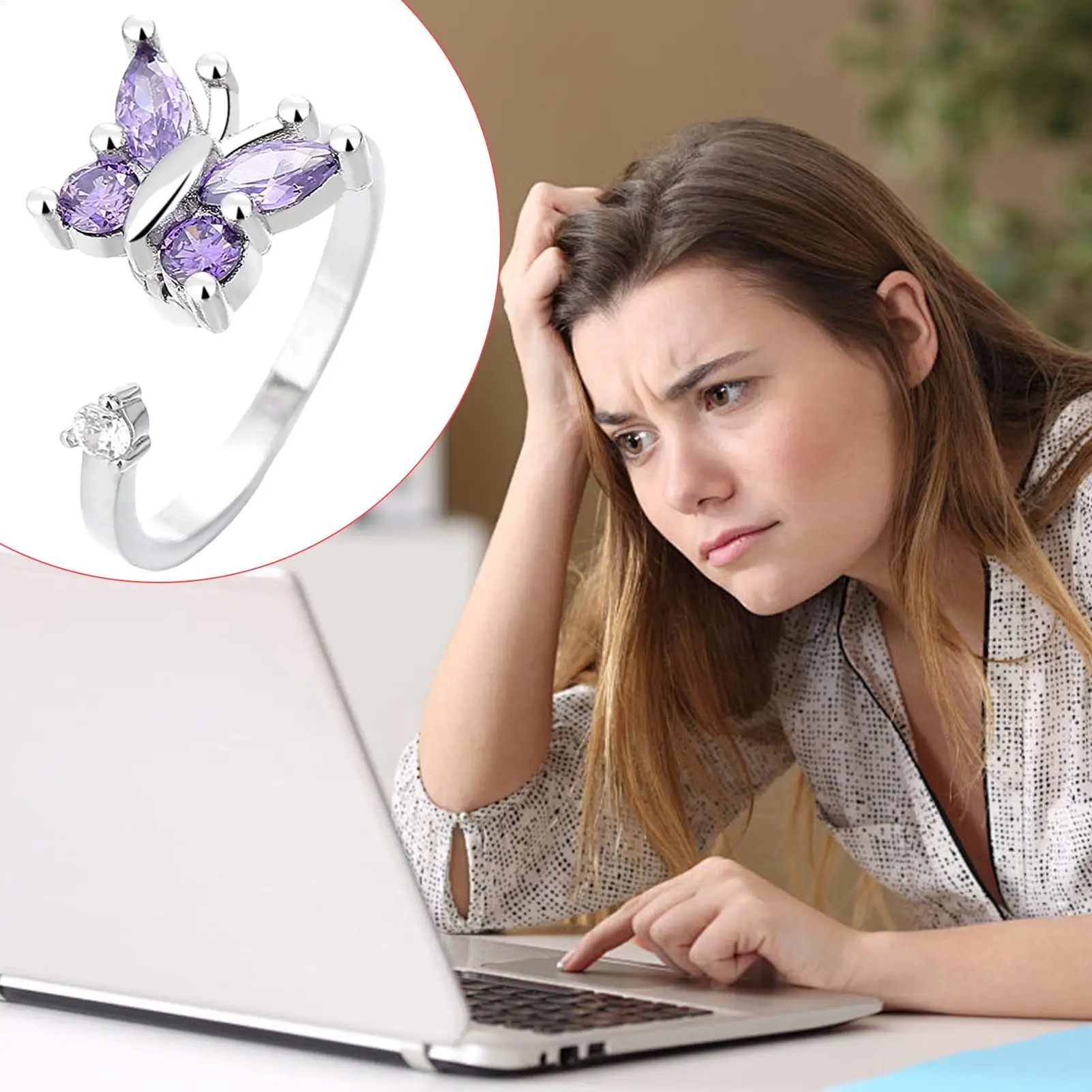 スピナーリング 調整可能 フィジェットトイ 静かな指遊びリング ストレス解消グッズ 男性 女性 オフィス 教室 運動 飛行機 仕事用