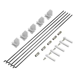 RC Airplane Control Horns 20x11mm+1.2x21mm Clevis+Pushrod Connector Linkage Stopper 1.3mm+1.2x180mm Steel Z Style Pushrods Parts