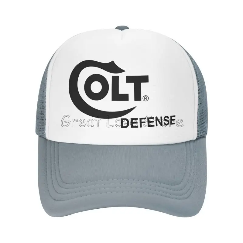 Colt Defense Print Mesh Baseball Cap Handgun Logo Kpop Rock Hip Hop Hats Summer Outdoor Sun Visors Snapback Caps for Women Men