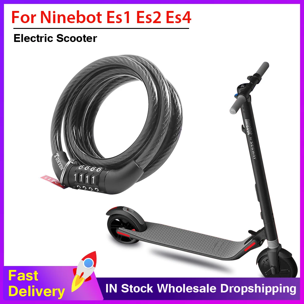 Anti-theft Bike Lock for Ninebot ES1 ES2 ES3 ES4 Padlock Electric Scooter Motorcycle 4 Password Chain Safety Combination Lock