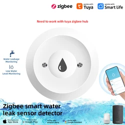 Tuya ZigBee WiFi Smart Water Sensor Leak Detector Flood Water Leakage Alarm Smart Life Control Work With Zigbee Gateway