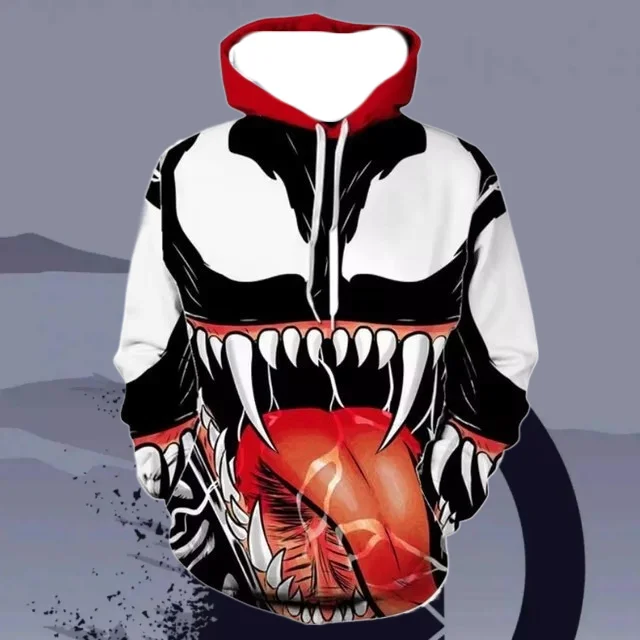 

25/26 Лидер продаж последней серии Marvel Venom толстовка с капюшоном на весну и осень для взрослых и детей, свободные повседневные топы для родителей и детей