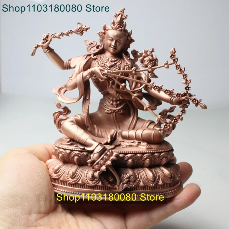 12cm Red Copper carving Kurukulle Buddha statue Tibet Buddhism gilding Red Tara goddess statue sculpture decor