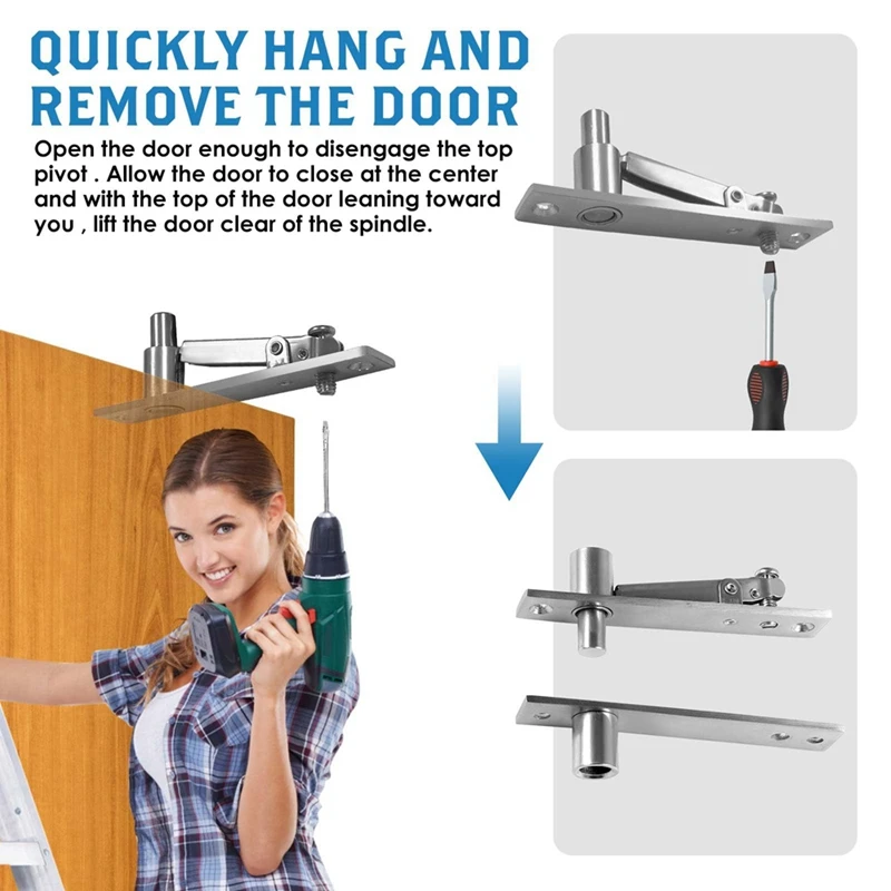 Door Pivot Hinges Heavy Duty Hinges For Max 200 Lb Wood Doors ,Pivot Hinges For  Door Bookcase,Secret Door