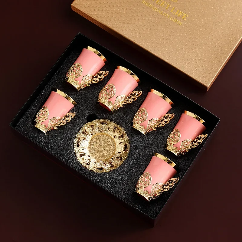 Juego de tazas y platos nórdicos Phnom Penh, juego de tazas y platos de cerámica simples y modernos, seis tazas y seis platos.