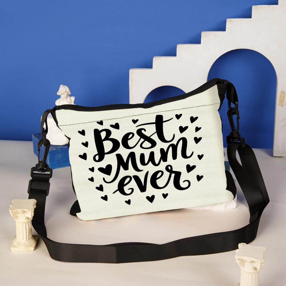 最高のママのためのクロスボディバッグ、白いハート柄と文字入り - Women'S Best Bags For Travel のレビューと価格