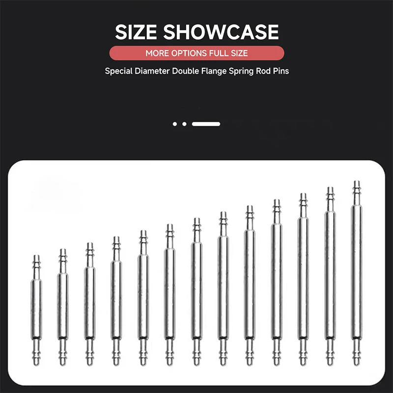 20 шт., штифты для ремешка для часов, диаметр 1,5 мм, полностью из нержавеющей стали, пружинные стержни для часов 16/17/18/19/20/21/22/23/24/25/26 мм, комплект для ремонта часов