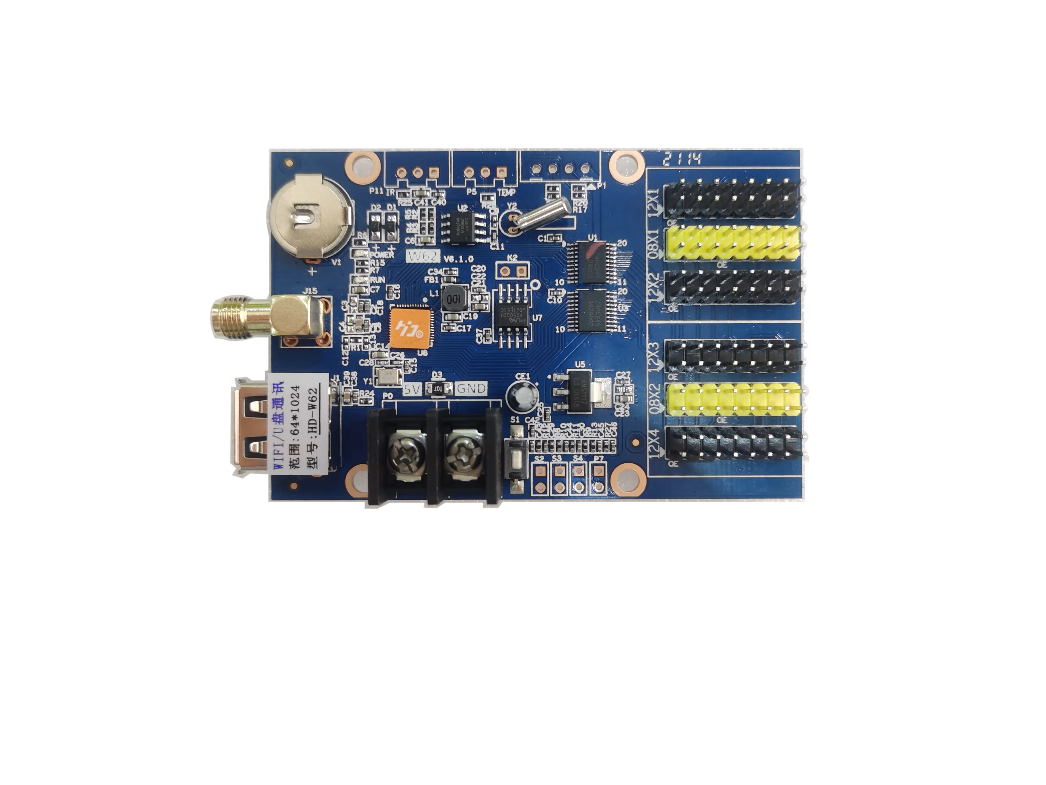 Huidu Wifi & U-disk Series HD-W60/W6BN/W62/W63/W64/W66 Single-dual Color Wifi Control Card Use for P10 LED Display Screen