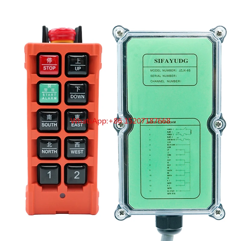 

High Quality 8 Buttons Single Speed Industrial Crane 433mhz Wireless Remote Control Smart Push Button Switch