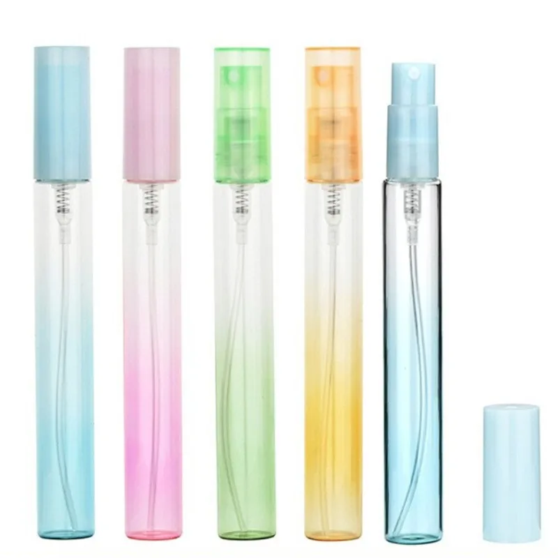 Garrafa De Spray De Vidro De Perfume Recarregável, Portátil, Mini, Transparente, Dispenser, Frascos De Amostra, Vazio, Recipiente Cosmético para Viagem, 10ml