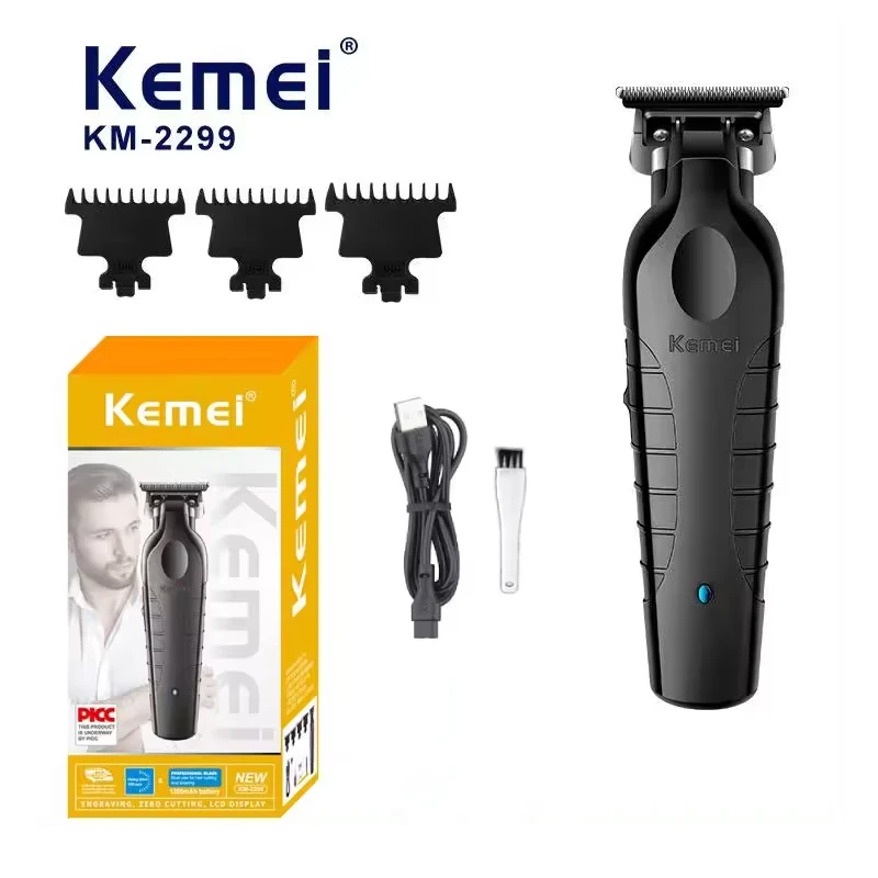 Kemei-2299 barbier sans fil tondeuse à cheveux 0mm zéro Gapped Carempaled tondeuse détail professionnel électrique finition machine de découpe