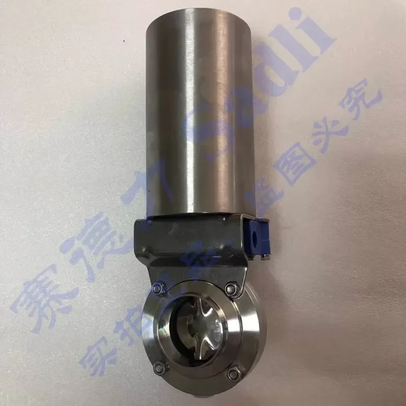 LYSF رباعية الاتجاه السائل الصحي العمودي ISO البريطانية DN الألمانية القياسية الهوائية بعقب لحام صمام الفراشة