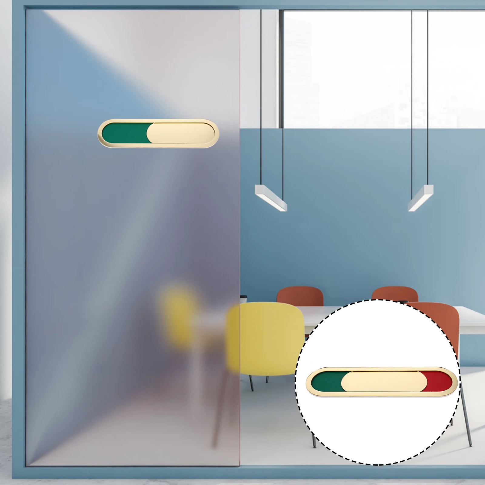 

Acrylic Meeting Room Door Sign Slide Indicator Privacy Signs for Office Vacant Occupied Easy Installation Material
