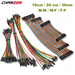 Cable Dupont de 10cm, 20cm, 30cm, 24AWG, Cable de puente de cinta larga de cobre, Kit de conector macho hembra para placa de pruebas Arduino DIY