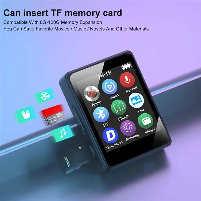 A73E-MP3 Player Mp4 Player 2025 New Mini Portable FM/Speaker/E-Book/Recorder Students