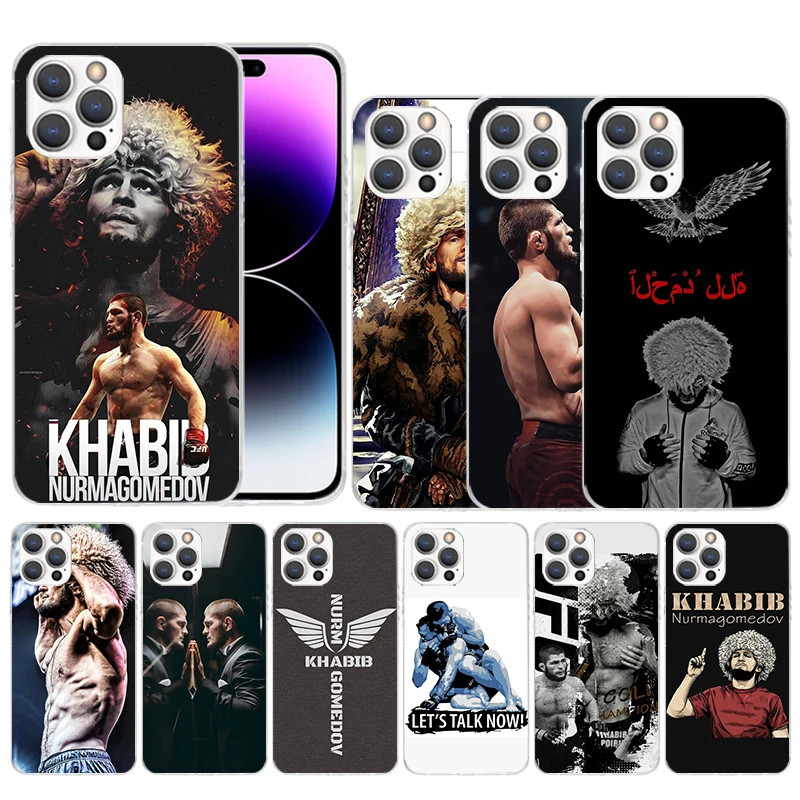 Khabib Nurmagomedov Soft Cover for iPhone 16 15 14 Pro Max 13 12 Mini Phone Case 16E 11 X XS XR 7 Print Pattern Fit Cases IPHONE