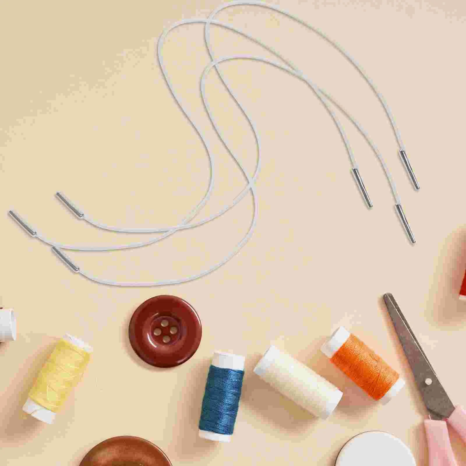 25 Pcs Elastic Cord Mask Handmade Line Belt Barbed Cords Stretch Band with Ends DIY Ropes Metal Barbs Fixed