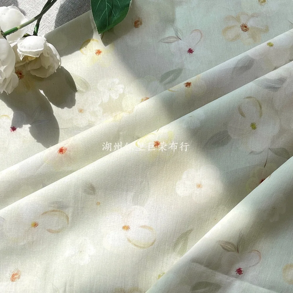 140x50cm 40s Digital Printed Fabric Fresh Large Flower Children's Clothing Parent-child Clothing Handmade DIY Sewing Cloth