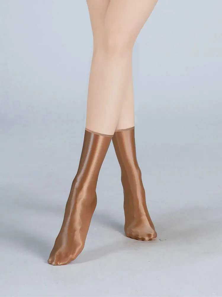Satin Shiny Oil Glossy Short Socks Sexy High Elastic Adult Socks Fashion Lingerie Mini Socks Cute Clothing Outfits Many Colors