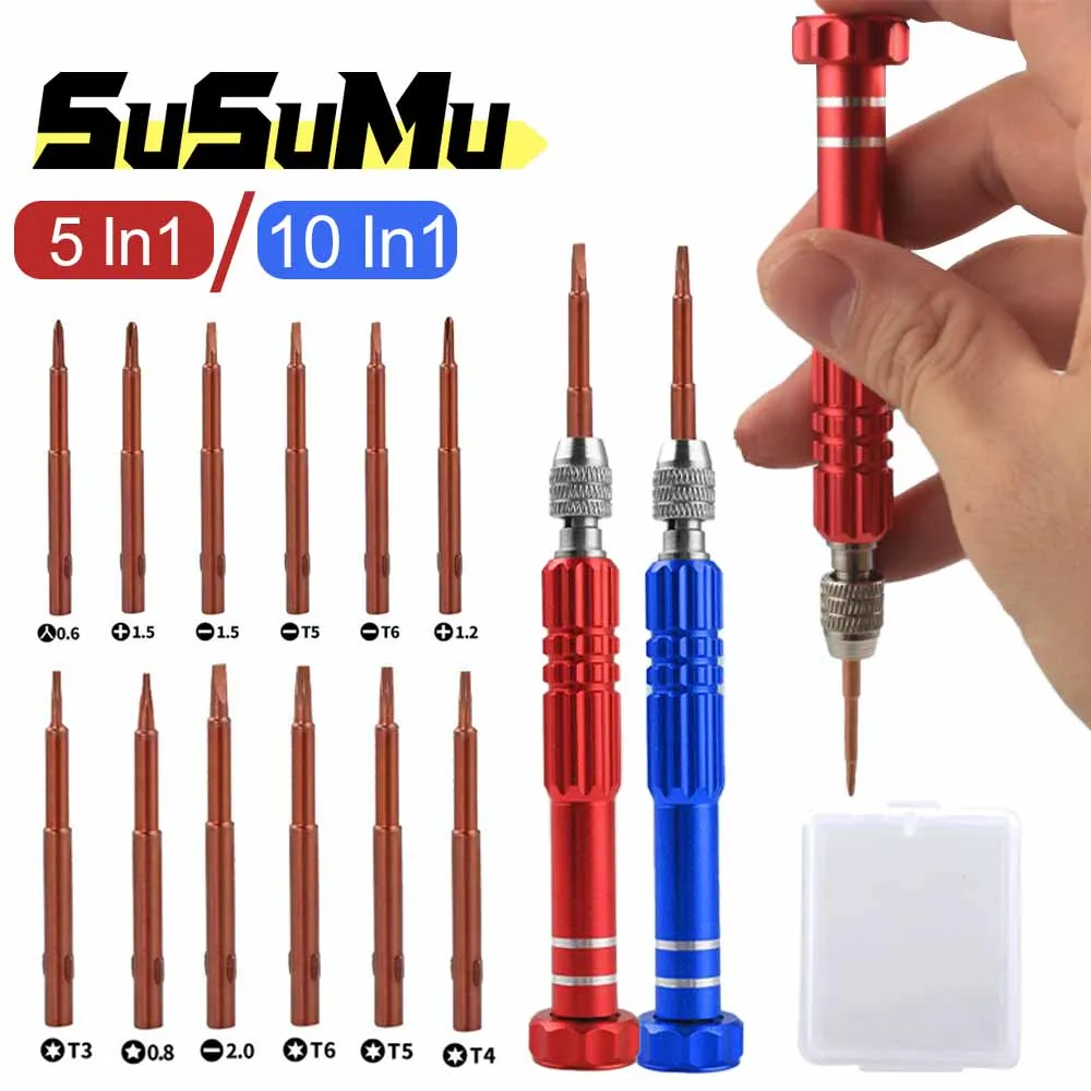 10-in-1 Multifunctional Screwdriver Precision S2 Steel Magnetic Screwdriver Kit for Cellphone,Notebooks,Eyeglass, Electronics