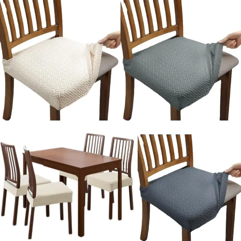 Solid Color Stretch Chair Seat Covers 1Pcs Removable Washable Anti-slip Cushion Cover for Wedding Restaurant Home Decor