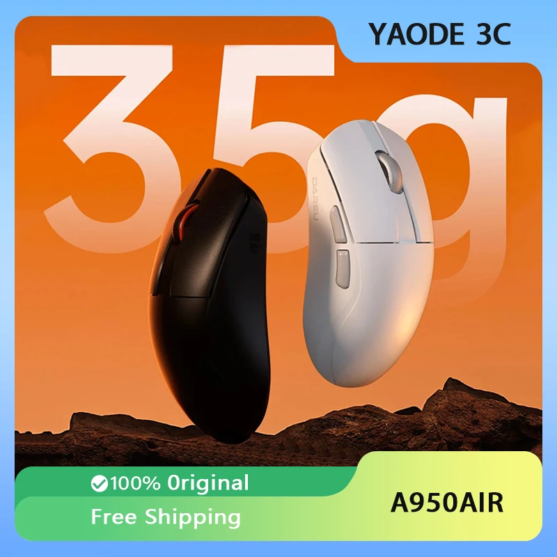 Dareu A950 AIR Wireless Mouse Dual-mode Wired PAW3395 8kHz 35G Lightweight Gaming Mouse Esports Office PC Accessories