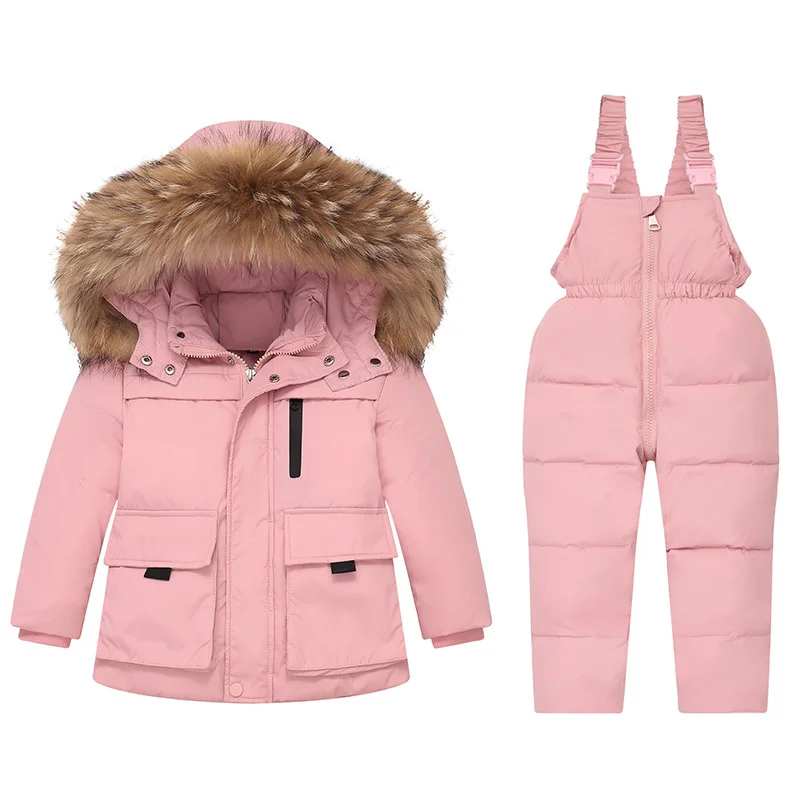 Winter Down Jacket jumpsuit Boy Baby Warm Overalls Kids Parka Hooded Coat Child Snowsuit Snow toddler girl Clothes Clothing Set