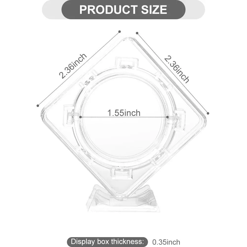 Gift Rotatable Coin Display Case Floating 3D Coin Container Box Lightweight Portable Coin Protector Sleeves Collectors