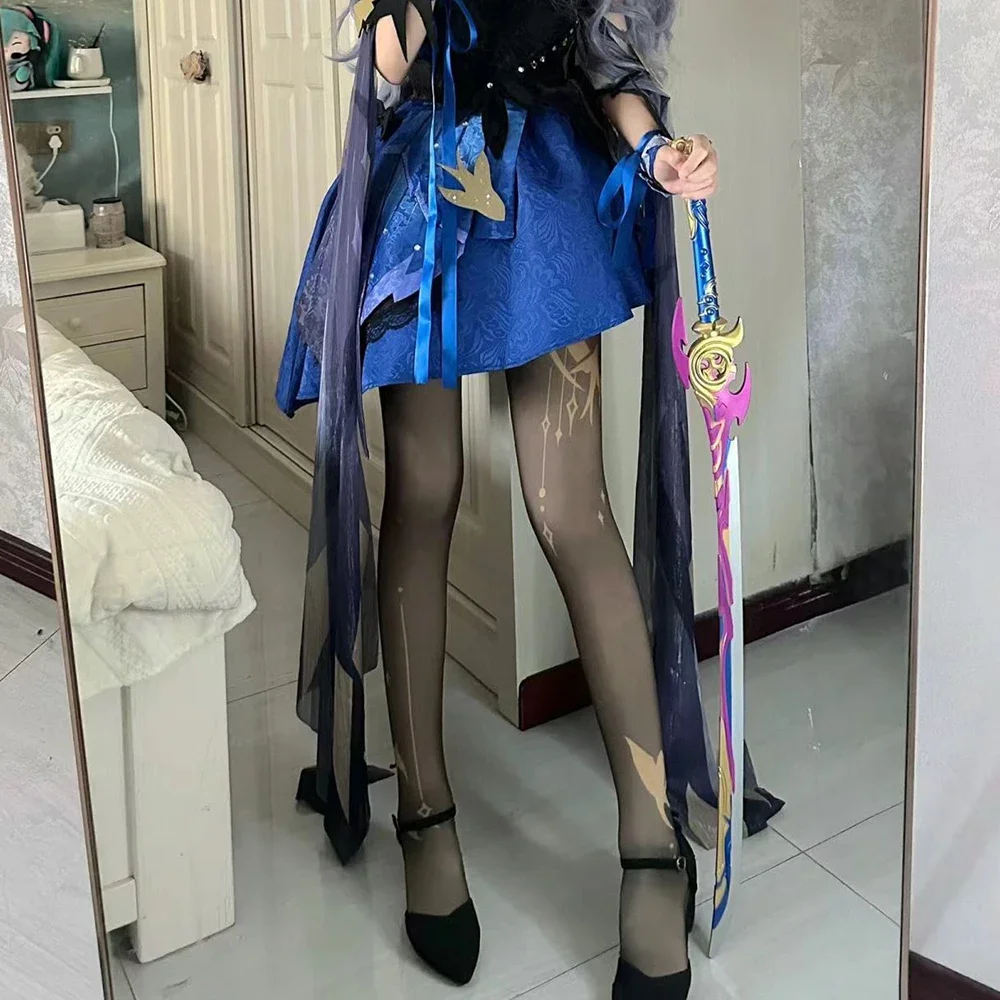 

Genshin Impact EllQING Косплей Collants, Bas Assortis, Chaussettes de Jeu, костюмы Putsphpopularité Anime, Marron