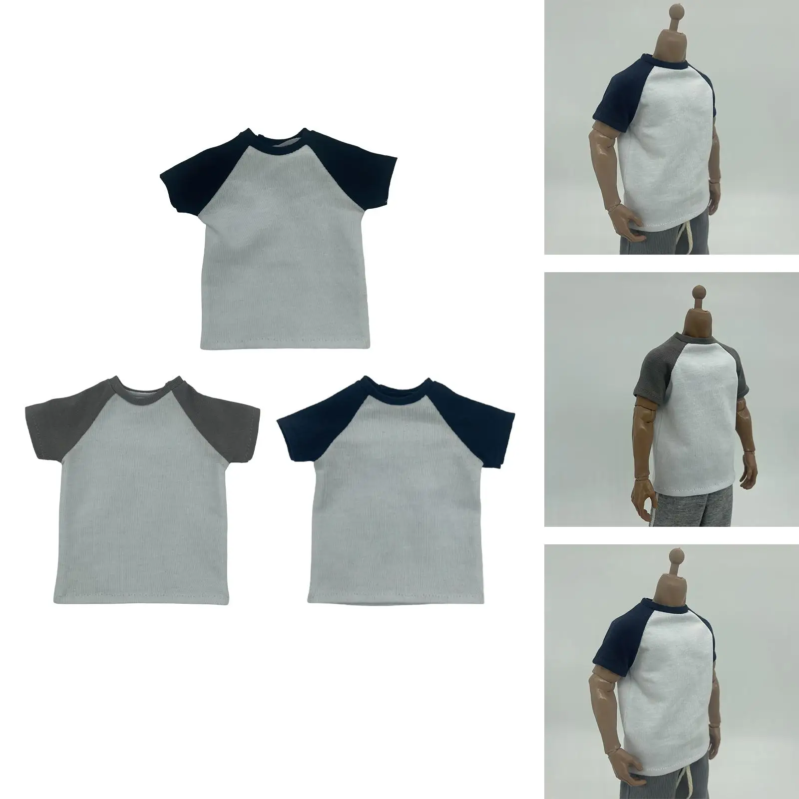 تي شيرت بأكمام قصيرة بمقياس 1/6 لنموذج دمية شخصيات الحركة مقاس 12 بوصة