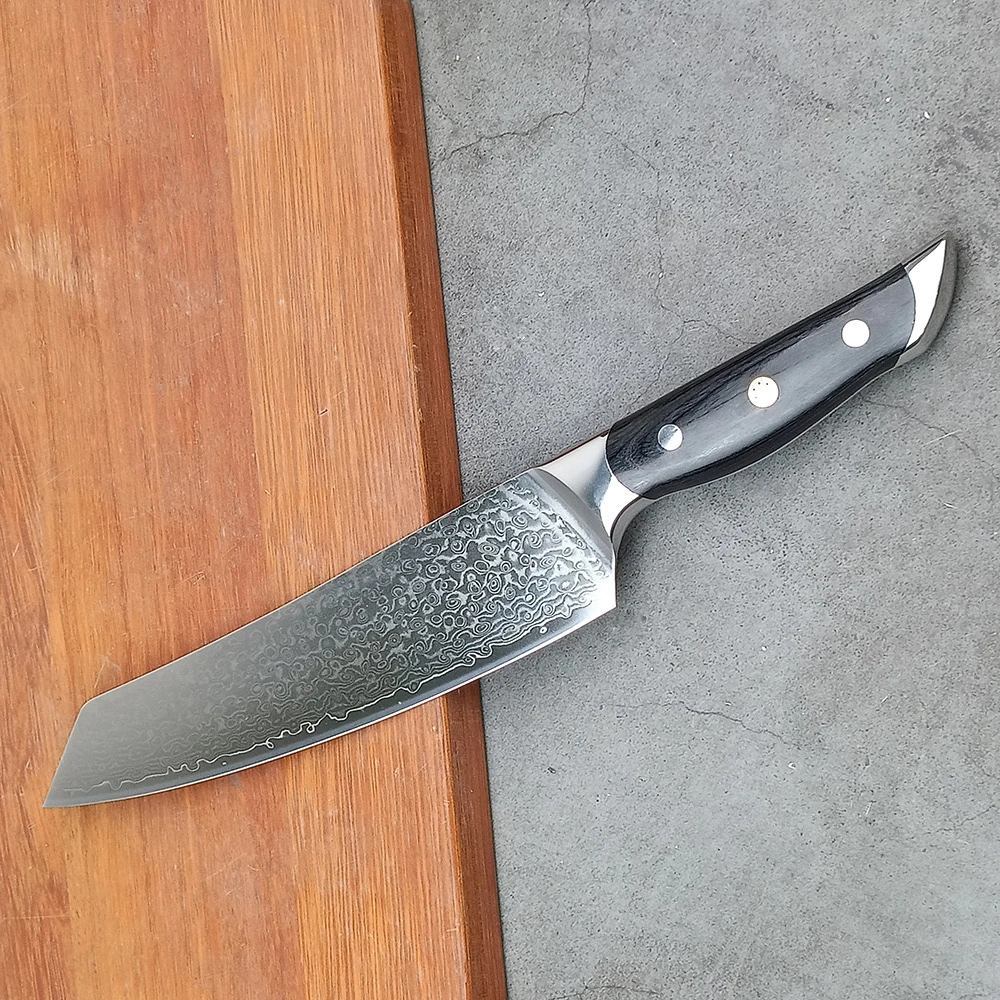 

7.7 Inch Kiritsuke Knife 67-layers Damascus Steel Blade Chef Cleaver Meat Slicing Vegetables Barbecue Kitchen Knives Wood Handle